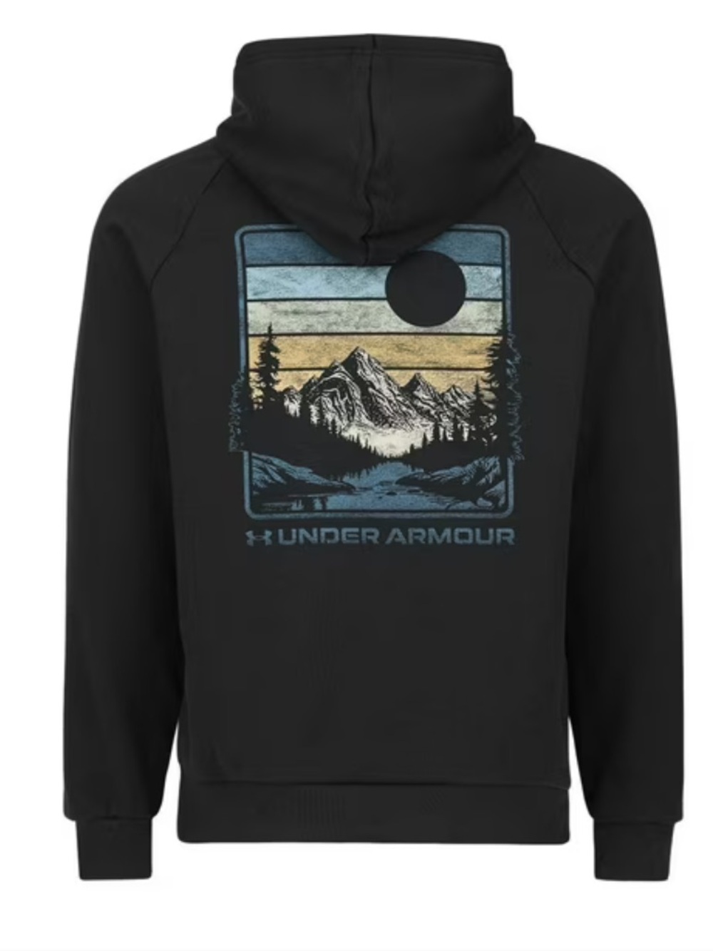 NWT Under Armour Black Hoodie with Mountain Graphic Navy Blue Size S